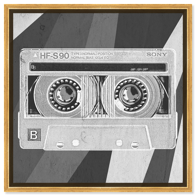 My Mixtape Music Notes - Print, Toile encadrée d'or, H 30 po x l 30 po