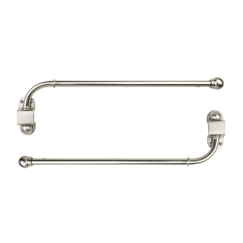 Tringle à rideaux simple Pennie, H 0,5 po x l 24 po x p 0,5 po, Acier brossé