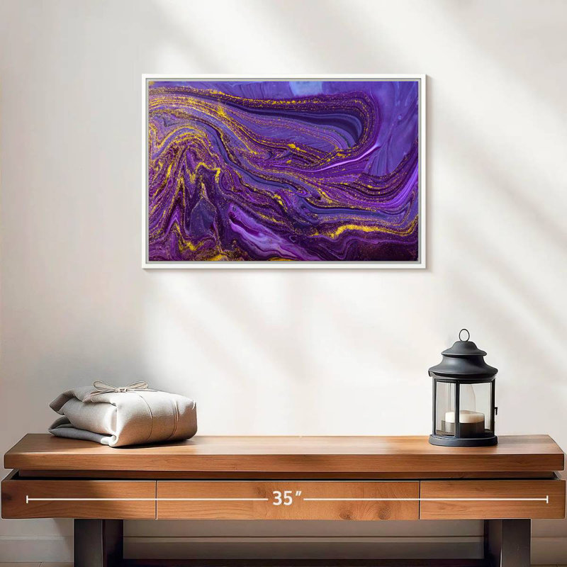 Cerisier mauve, Cadre flottant blanc, 19 po x 13 po