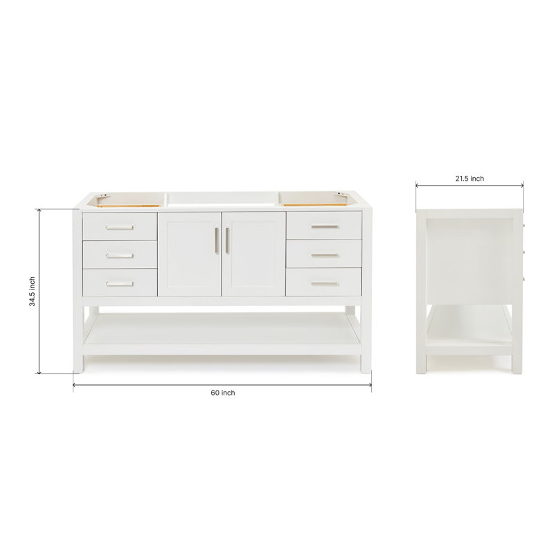 60'' W Single Bathroom Vanity Base, White