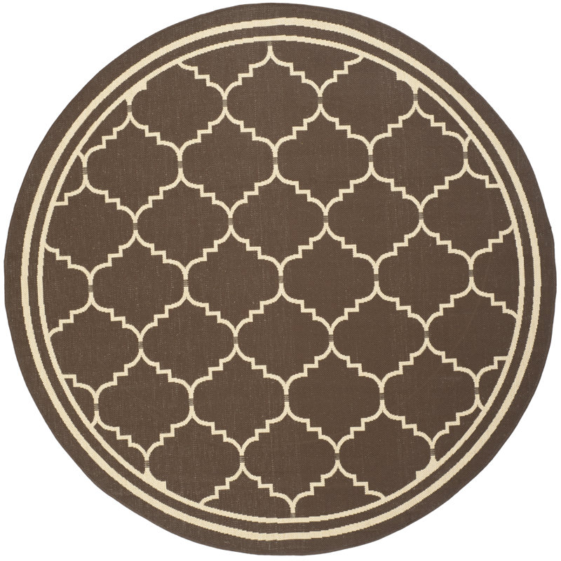 Herefordshire Performance Geometric Indoor/Outdoor Area Rug, Round 6'7"