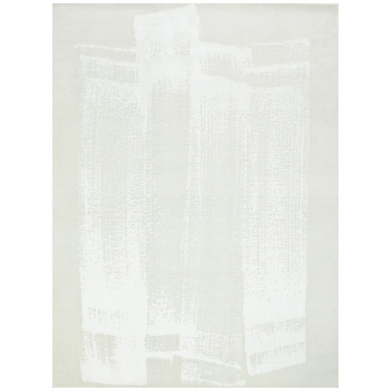 Tapis ivoire et blanc noué à la main de haute qualité, Rectangle 12 pi x 15 pi