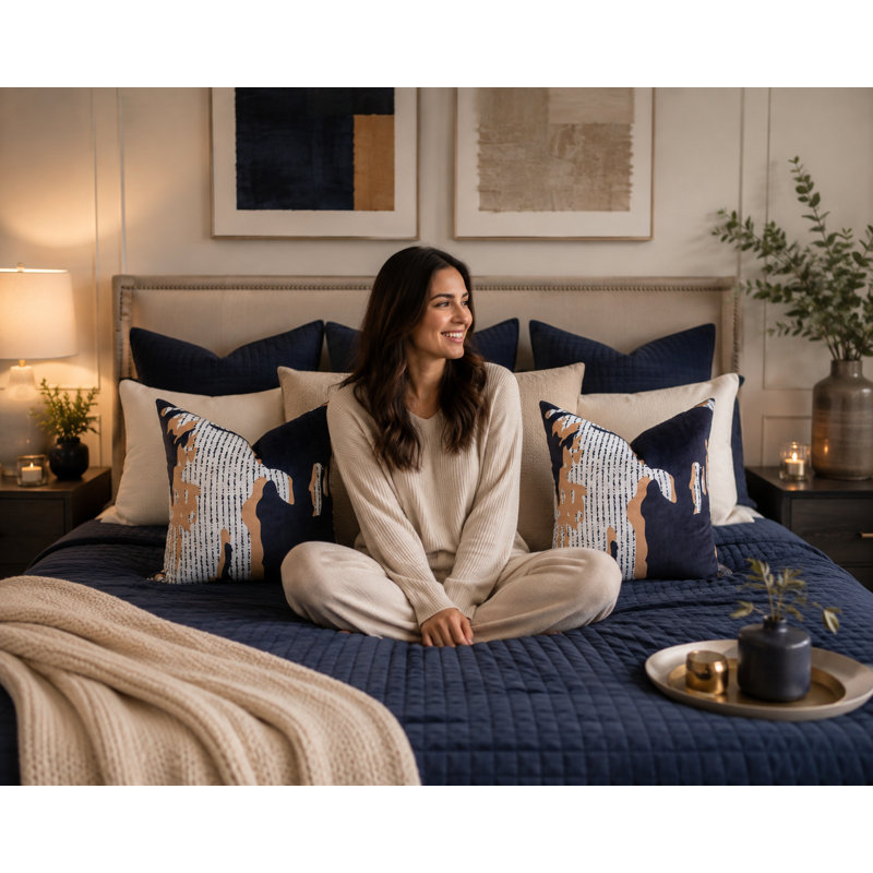 Housse de coussin carré en velours Azzitta