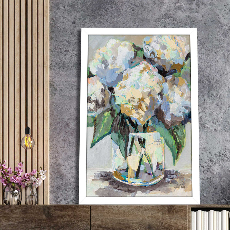 Beach House Bouquet - Peinture, L 21,5 po x H 27,5 po, Cadre blanc