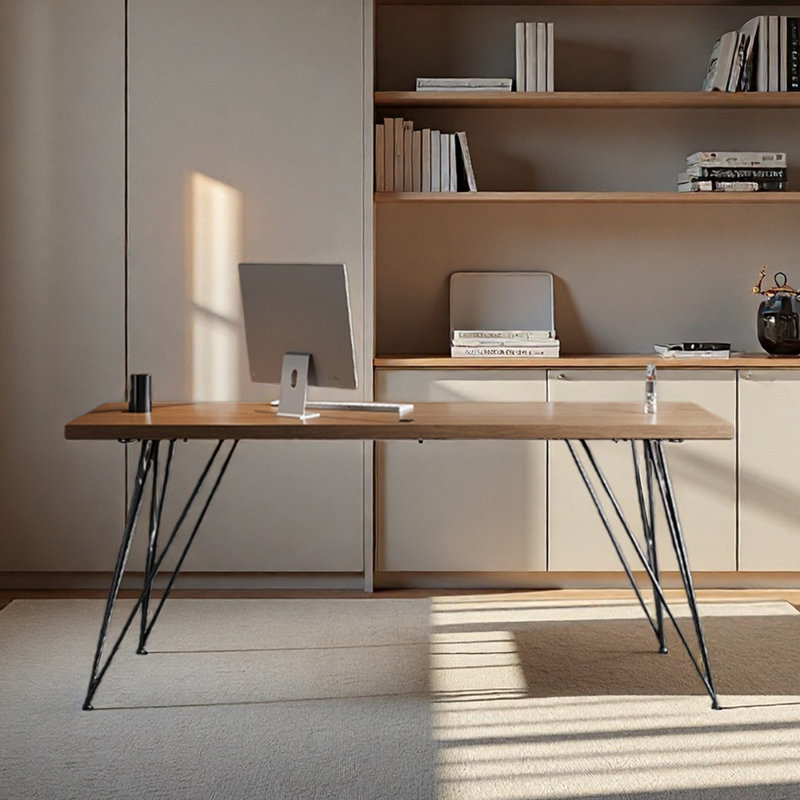 Bureau en bois massif / bureau à domicile, H 29,53 po x l 55,12 po x P 23,62 po