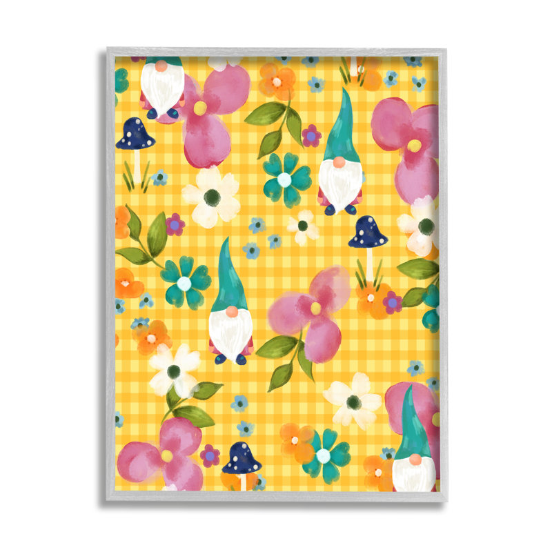 Printemps jaune à motif tartan, H 30 po x l 24 po x P 1,5 po, Estampe numérique Farmhouse