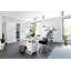 Jorgensen Glass Top Metal Base Writing Desk