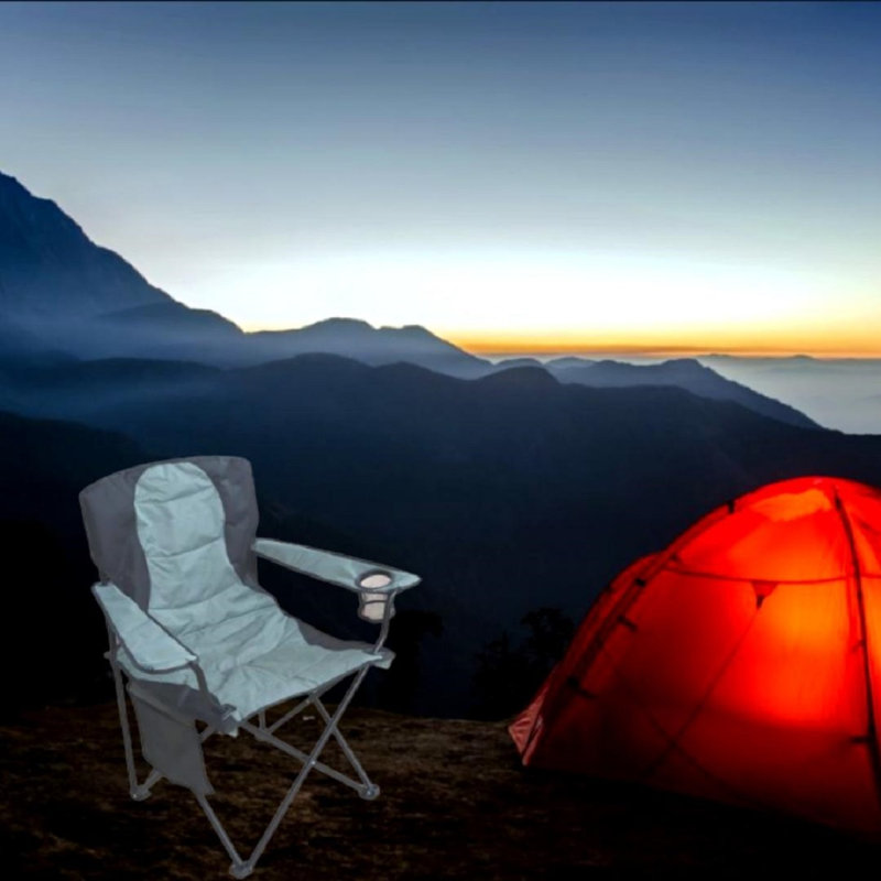 Chaise de camping surdimensionnée - bleu / gris, gris clair