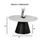 Table basse contemporaine avec plateau en faux marbre et base en tambour Reed