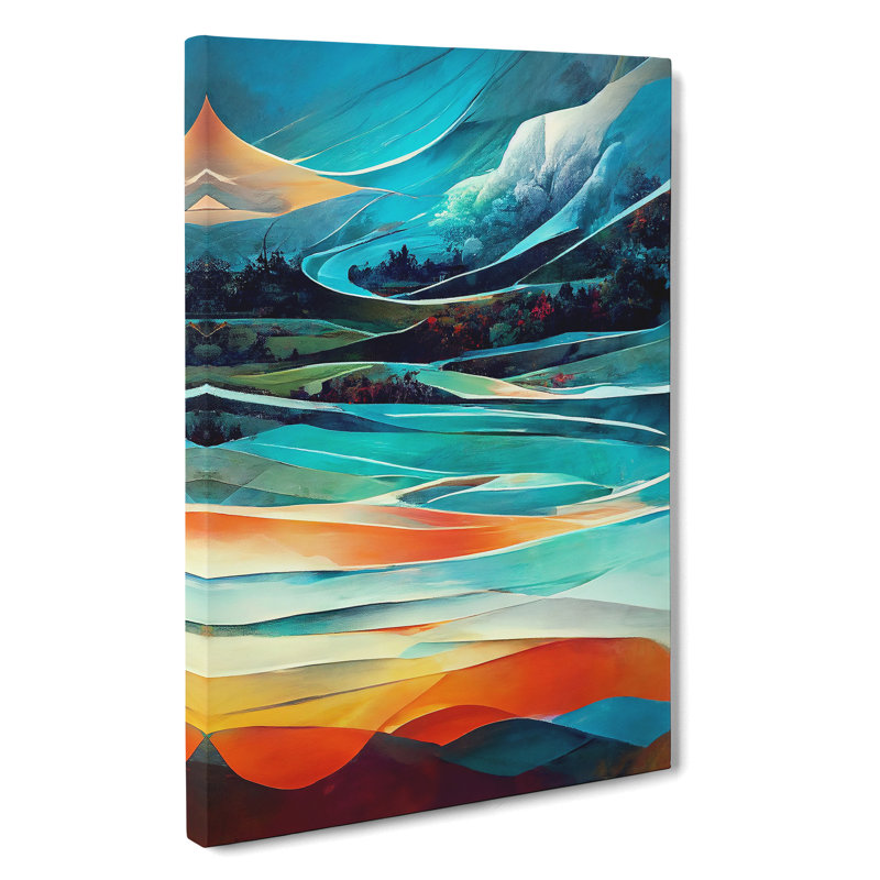 Meadow Landscape Abstract No.3 - Wrapped Canvas, 50cm H x 35cm W x 3cm D