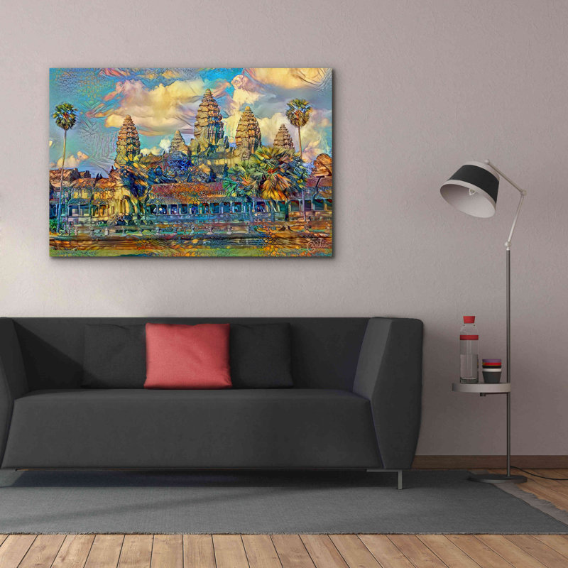 «Epic Graffiti» «Cambodge Angkor Wat» par Pedro Gavidia, impression sur toile tendue, H 40 po x l 60 po x P 1,5 po