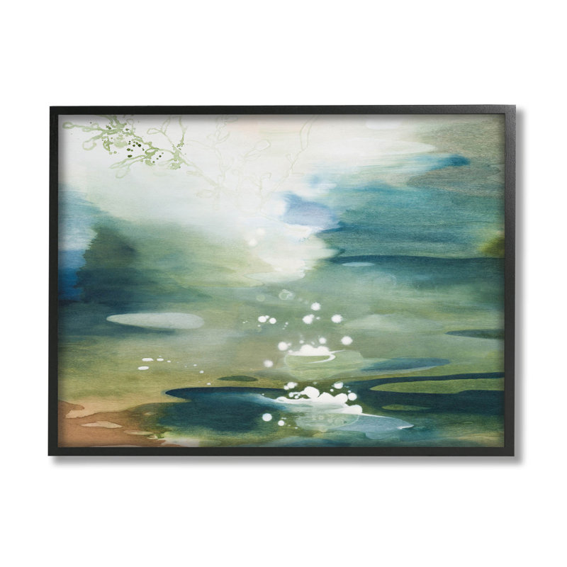 «Water Surface Landscape Bubbles», art de la giclée encadrée par Tara Leaver, Giclée encadrée noir minuit