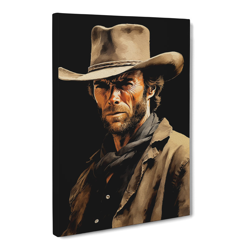 Clint Eastwood Gestural - No Frame Print, 60cm H x 40cm W x 3cm D
