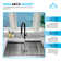 KBFmore 17.63 Inch Dual Function Stainless Steel Kitchen Faucet with Pull Out Down Spray Head