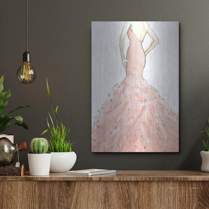 Art mural en métal luxueux «Dazzling Diva Light» par Marco Fabiano, 12 po x 16 po