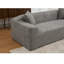 Tissu bouclé gris foncé - 3 places et 2 places avec coussins, table de bout, pièce confortable et confort élégant-1672348840
