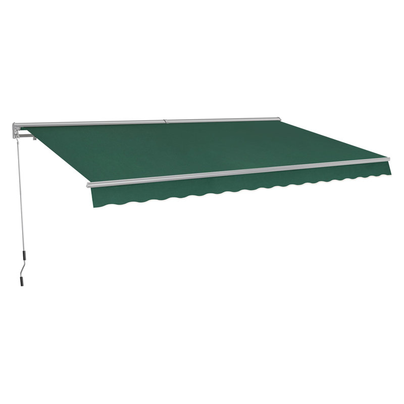 Patio Awning  Sunshade Canopy with Half-Cassette for Manual Retractable Awnings, Green