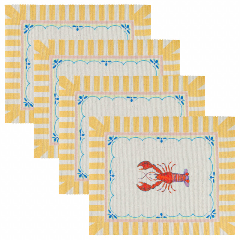Brunch Stripes Polyester Animal Print Rectangle Placemat