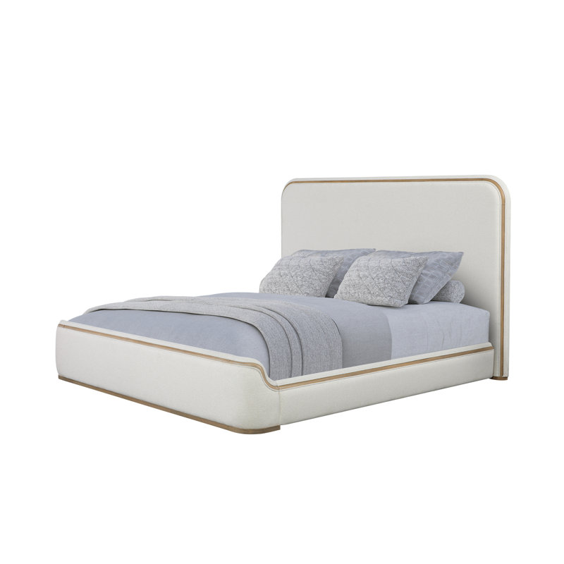 Lit tapissier - Caramel et sable blanc, Grand