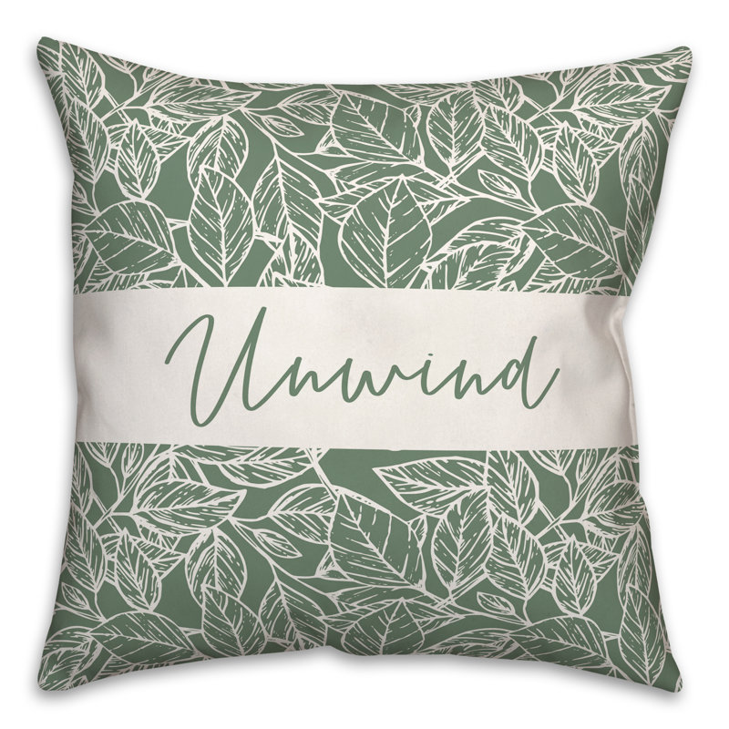 Floral Outdoor Throw Pillow, Green, 18" x 18"