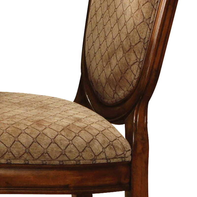 Élégant tabouret à hauteur de comptoir de 2 - Coussin de siège beige, base en bois de cerisier, paire de sièges sophistiqués revêtus de tissu d'ameublement intemporel, magnétisme rétro