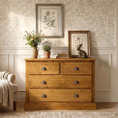 Hailley Solid Spruce Wood Chest Of Drawers