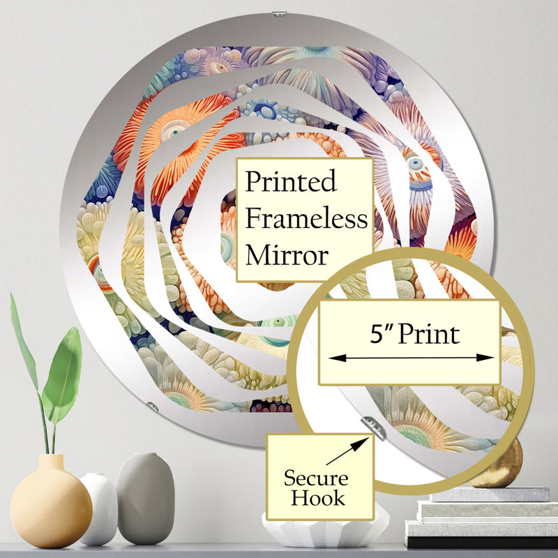 Magnifique miroir décoratif Amorphe, 31,4 po x 31,4 po