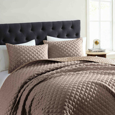 Hale 3 Pc King Mocha Coverlet Set