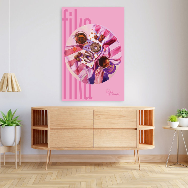 Art mural contemporain Sweet Fika Treats, H 48 po x l 32 po
