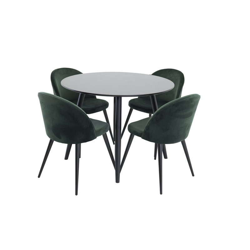 Micheal 4 - Person Dining Set, Moss Green