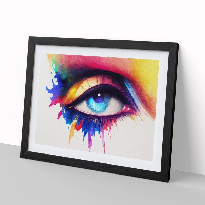 Eye Of A Woman Vol.1 Abstract - Single Picture Frame Painting, 25cm H x 34cm W x 2cm D, Black