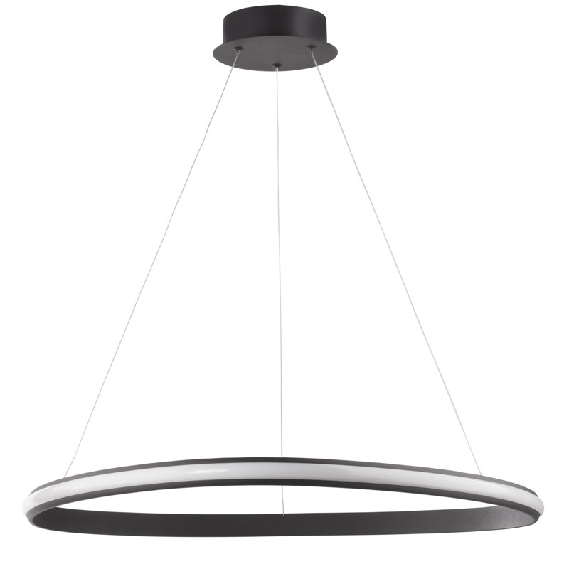 1 - Light LED Geometric Pendant, Black