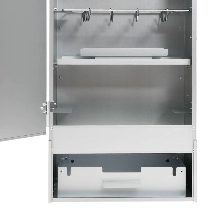 Fumoir de four barbecue avec copeaux de bois vidaXL 44,5 x 29 x 83 cm Acier galvanisé, 17.5" x 11.4" x 32.7", without window