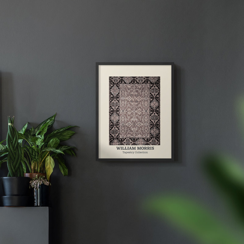 William Morris, reproduction encadrée XVII, Noyer, H 14 po x l 11 po