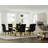 Luxury Black And Gold Dining Table Set With Black Velvet Dining Chairs-529780311
