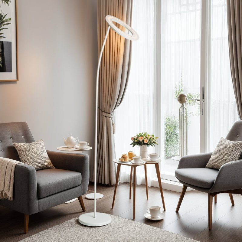 Lampe sur pied moderne 73 "avec abat-jour acrylique givré 73", gradateur de pied, 1900 lumens, lumière blanche chaude 3000K