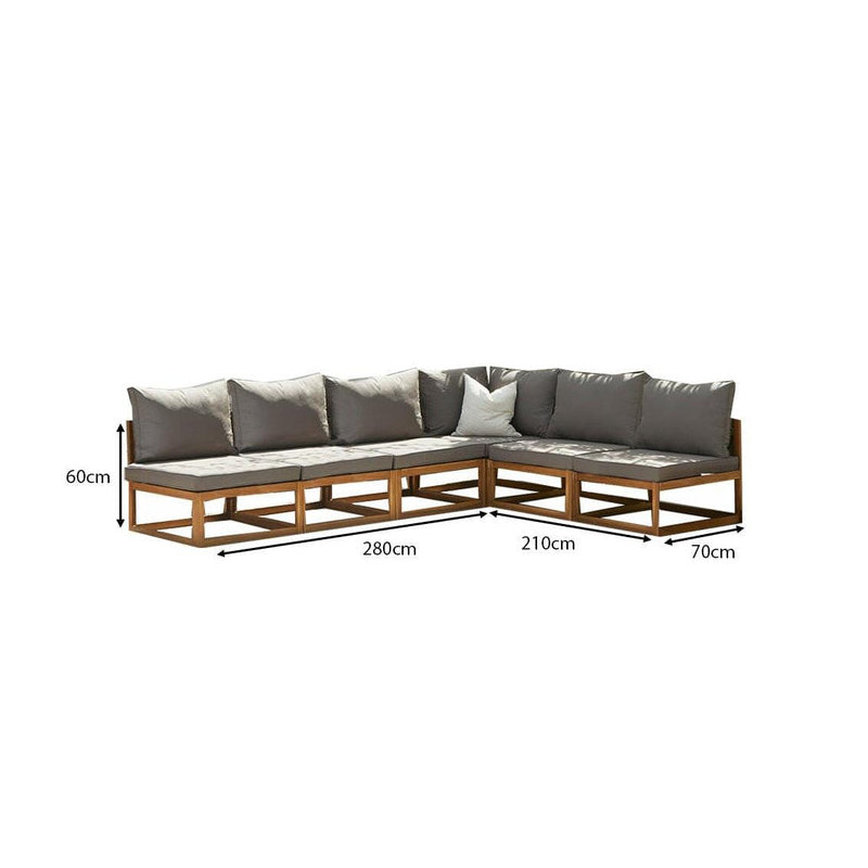 Rimasha 6 - Person Seating Group with Cushions, Beige