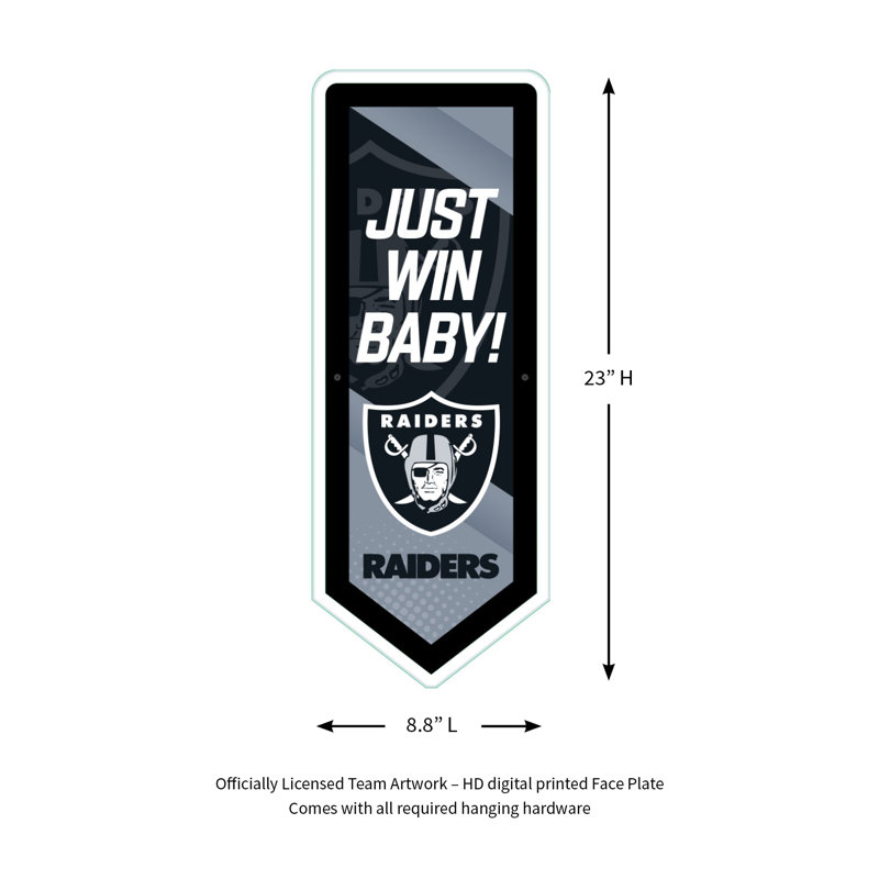 NFL LED Pennant Shaped Lighted Wall Sign, Las Vegas Raiders
