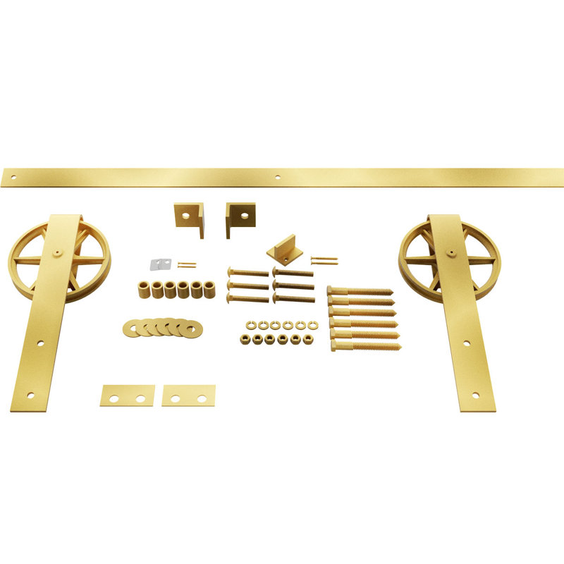 Ensemble de quincaillerie pour porte de grange standard Premium, Or Jacob, 96 po