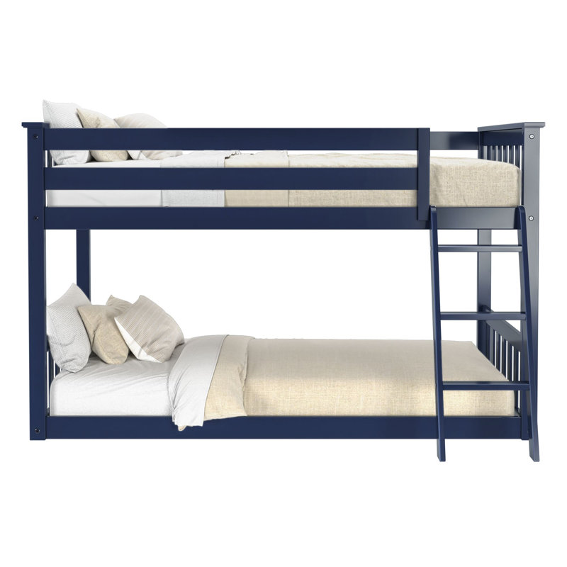 Twin over Twin Solid Wood Slat Standard Bunk Bed, Blue