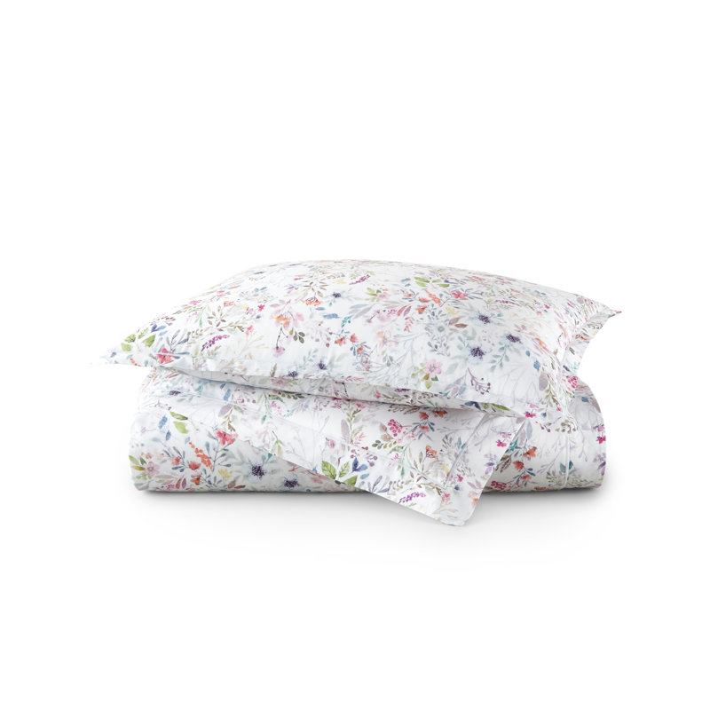 Chloe Floral Percale Duvet Set, Queen Duvet Cover +  2 Standard Shams