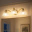 Lampe murale 3 lumières avec verre à motif d'écorce 