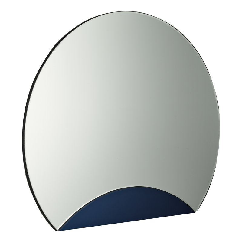 Freddye Flat Wall Mirror, Blue