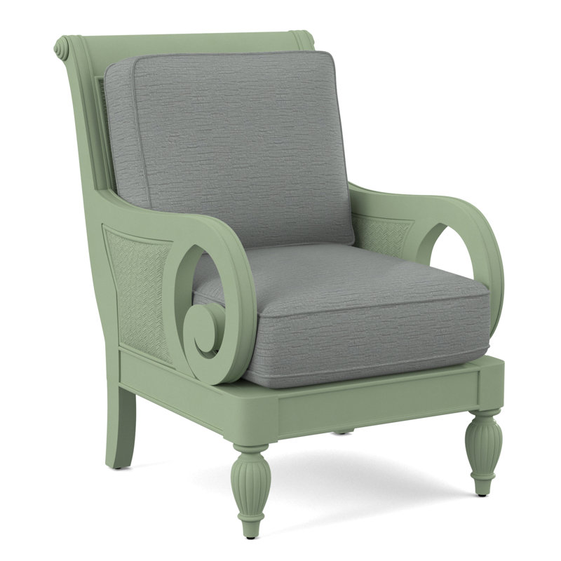 Grand View 71.12Cm Wide Armchair, Celery Finish, White Performance Fabric; 0851-94