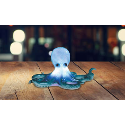 9"H LED Blue Octopus Marine Life Figurine Unique Gifts