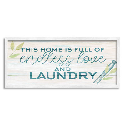 Bb-039-"Love and Laundry Botanicals" encadré sur bois par Kim Allen, art textuel