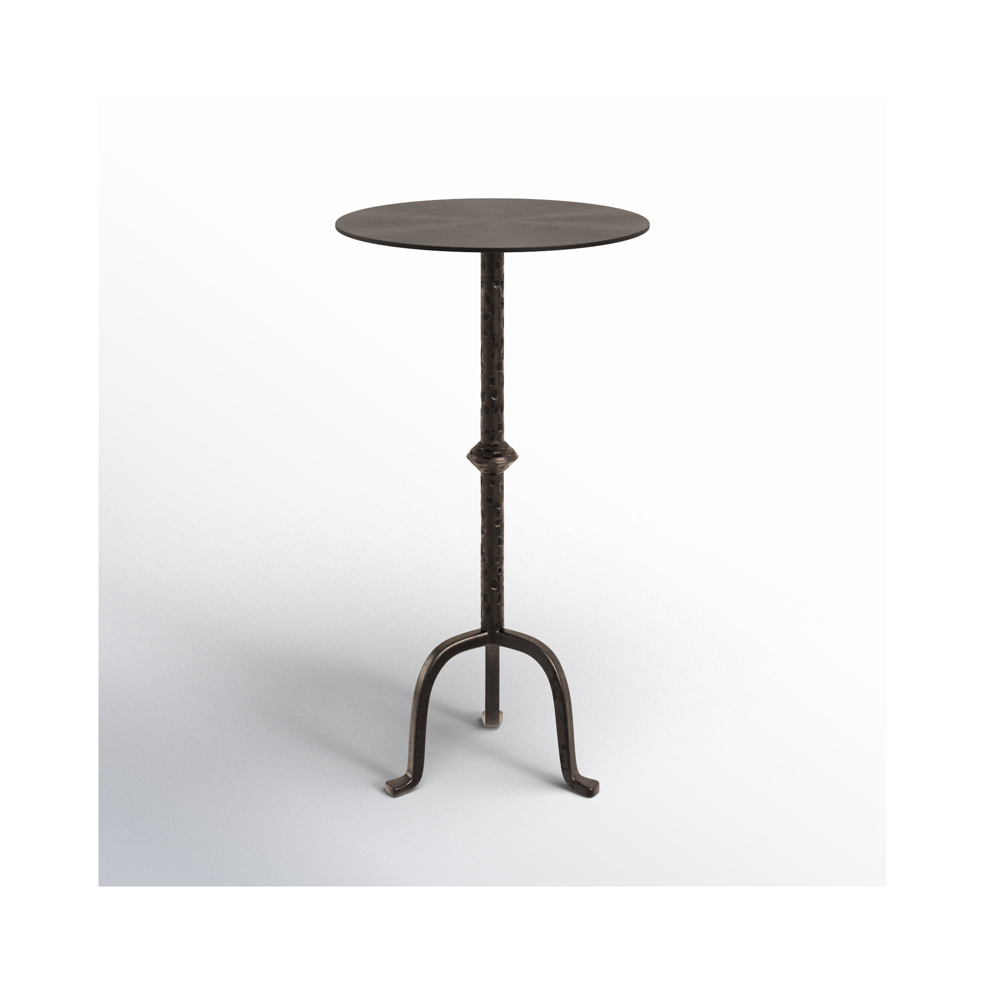 Redrow End Table-Raw Iron, Dark Brass