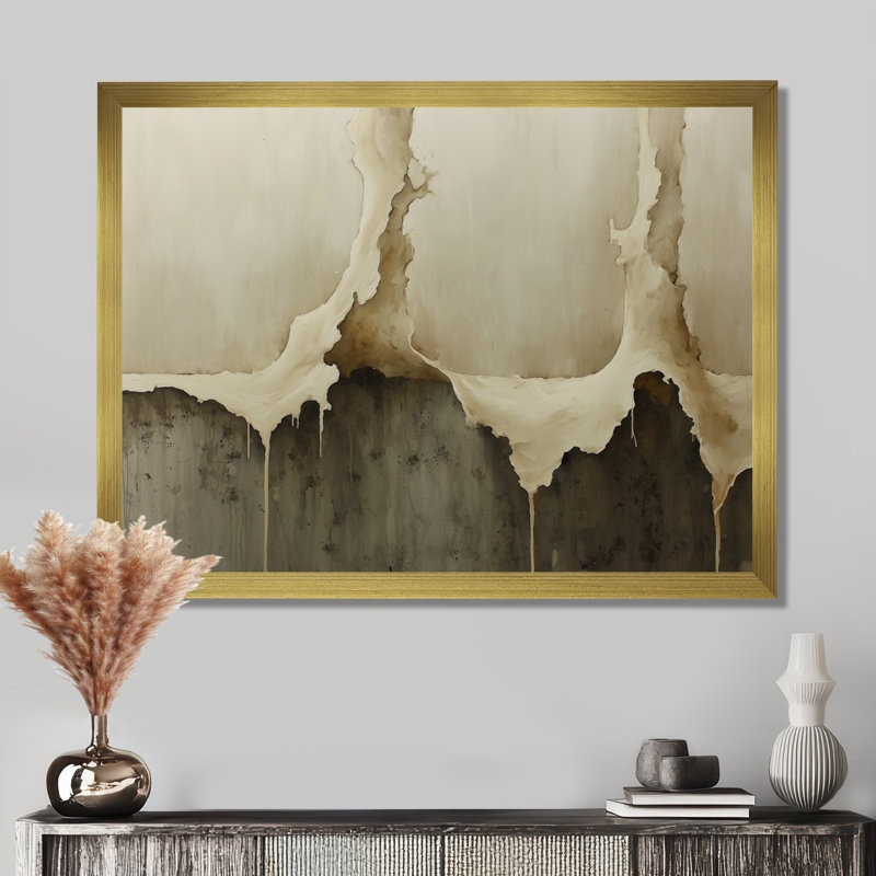 Christchurch Ephemeral Pathway Drip Peinture II, H 12 po x l 20 po, Reproduction encadrée d'une seule photo, Doré