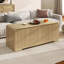 Banc de rangement en bois à plateau rabattable de 120 cm, meuble de rangement cannelé pour entrée, couloir, chambre-1836010036