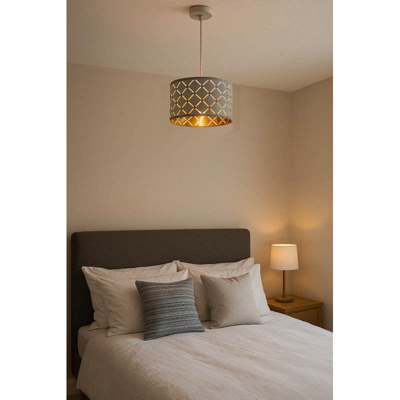 35CM Diamond Stencil Cut Cotton Shade